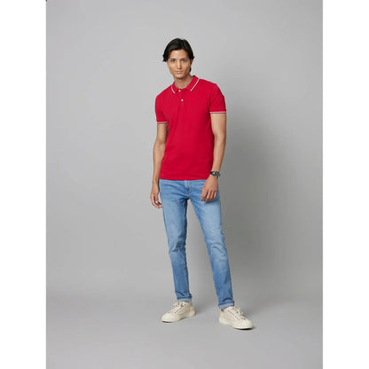 Red Solid Cotton T-Shirt