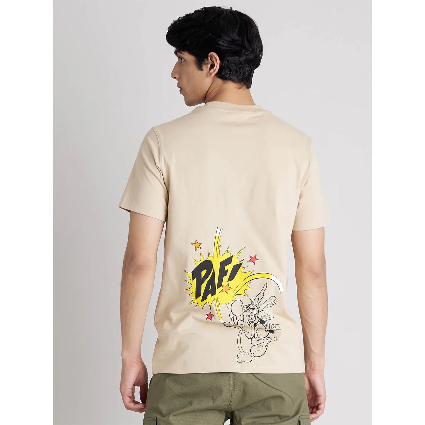 ASTERIX - Beige Printed Cotton T-shirt