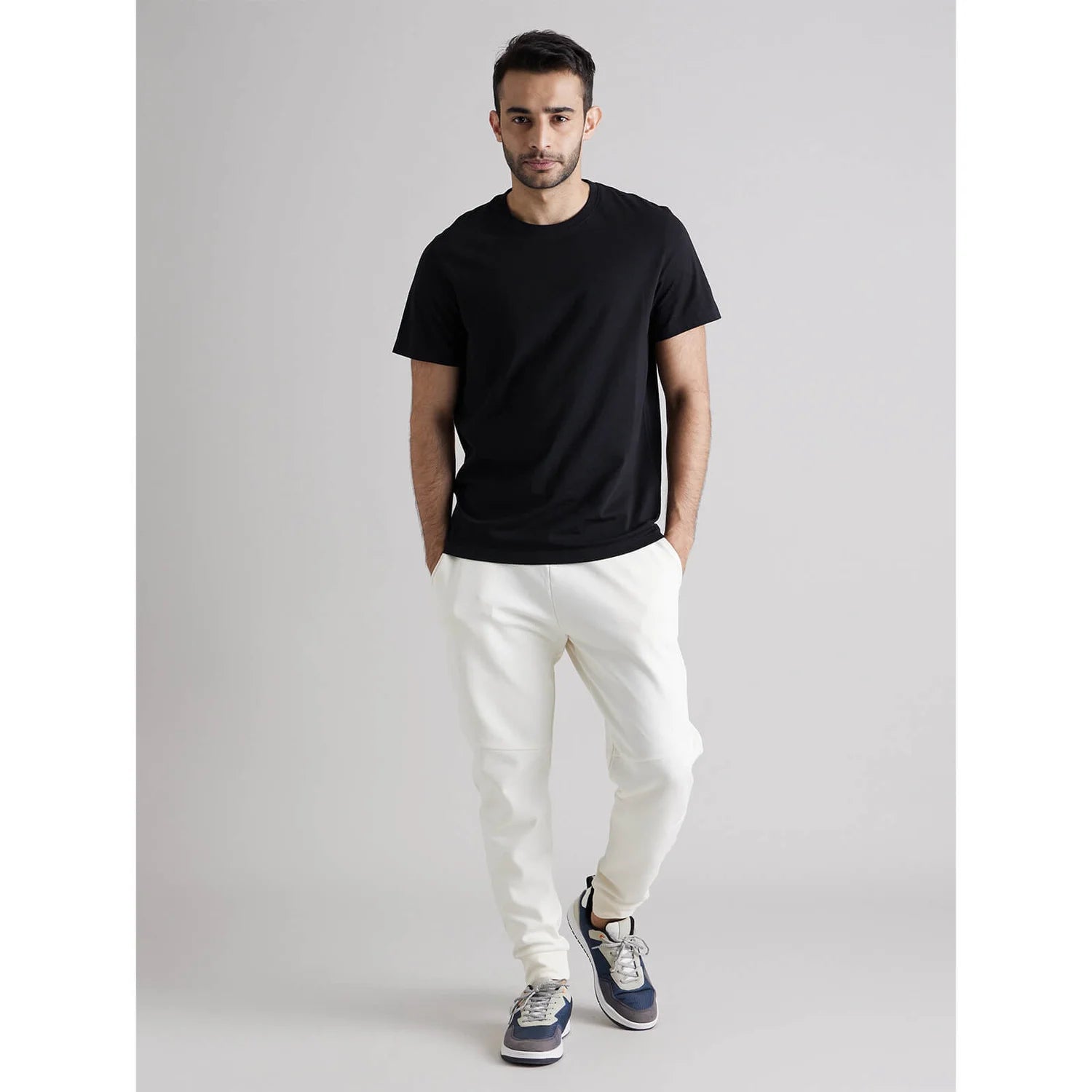 Black Solid Cotton T-shirt