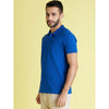 Celio* Solid Regular Fit Cotton Blue T-Shirt