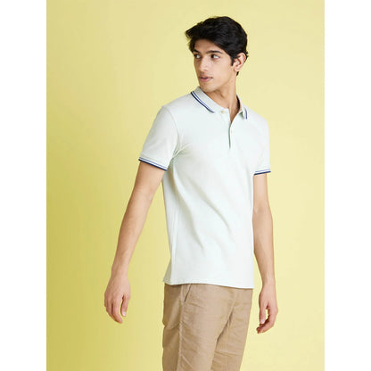 Green Solid Cotton Polo