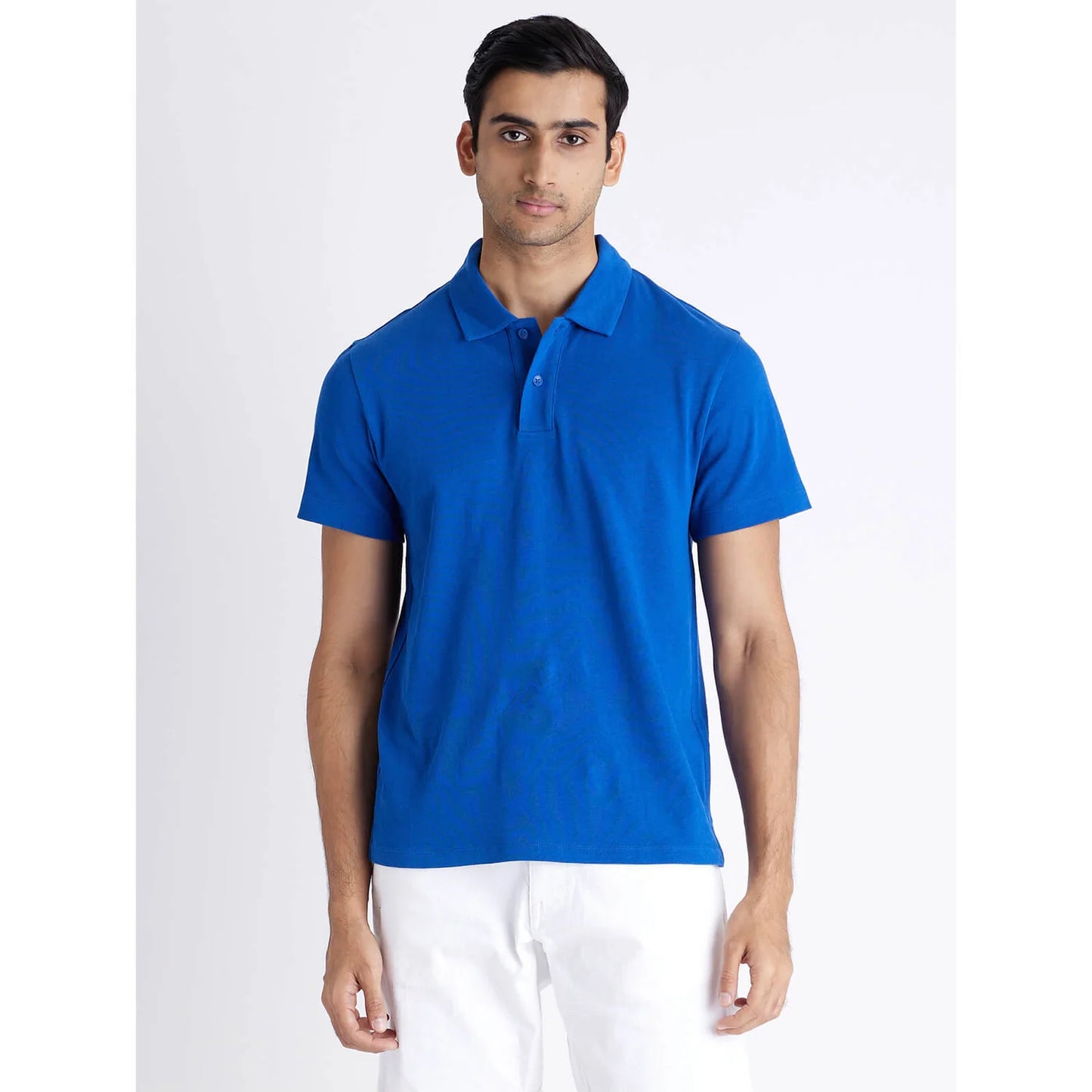 Celio* Solid Regular Fit Cotton Blue T-Shirt