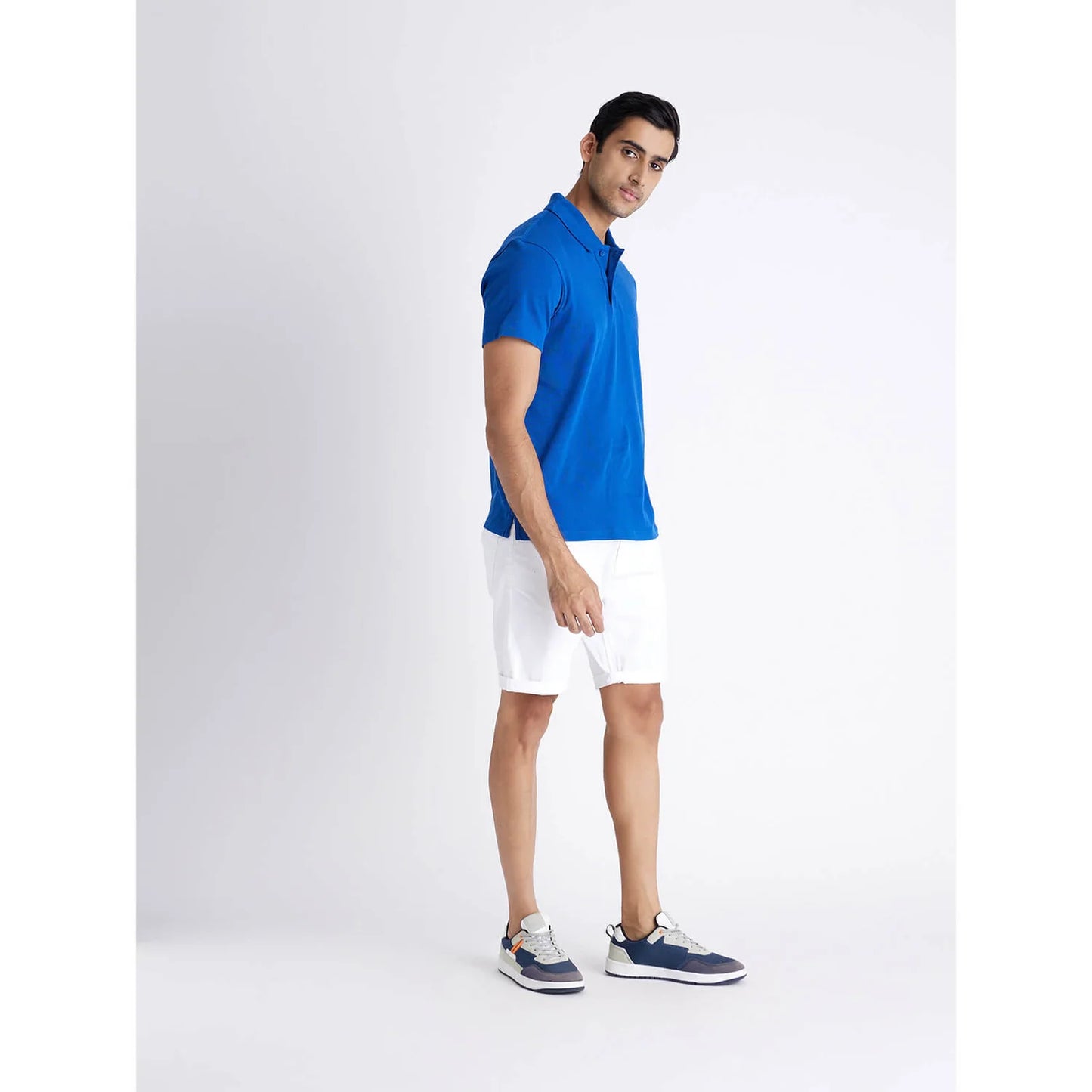 Celio* Solid Regular Fit Cotton Blue T-Shirt