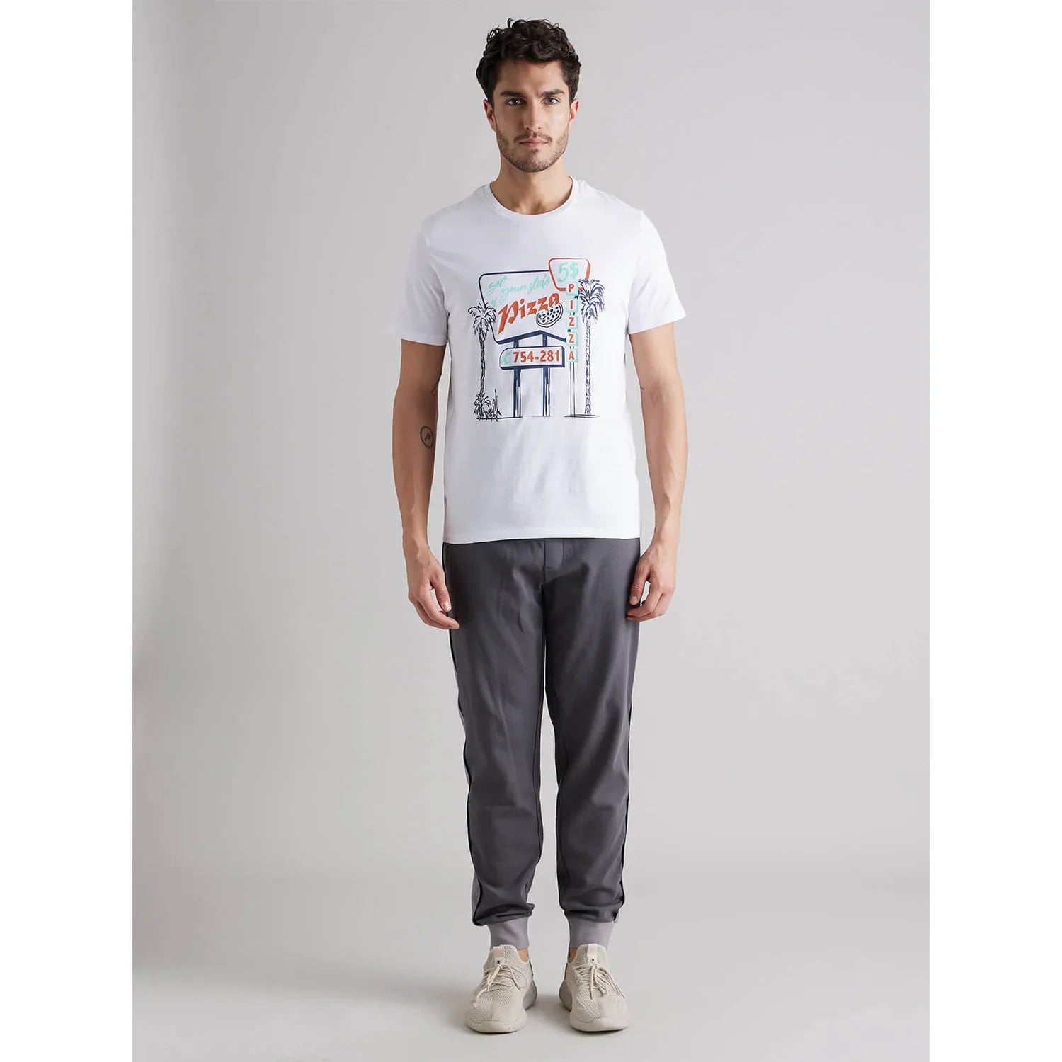 White Graphics Cotton T-Shirt