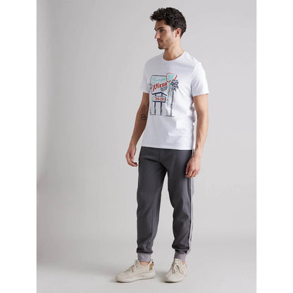 White Graphic Printed Cotton T-shirt