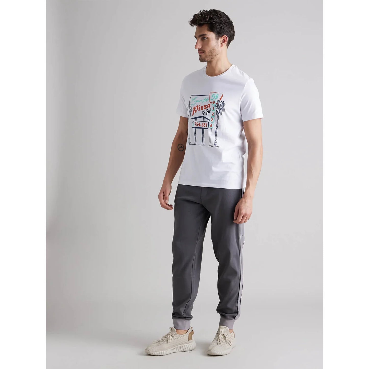 White Graphics Cotton T-Shirt