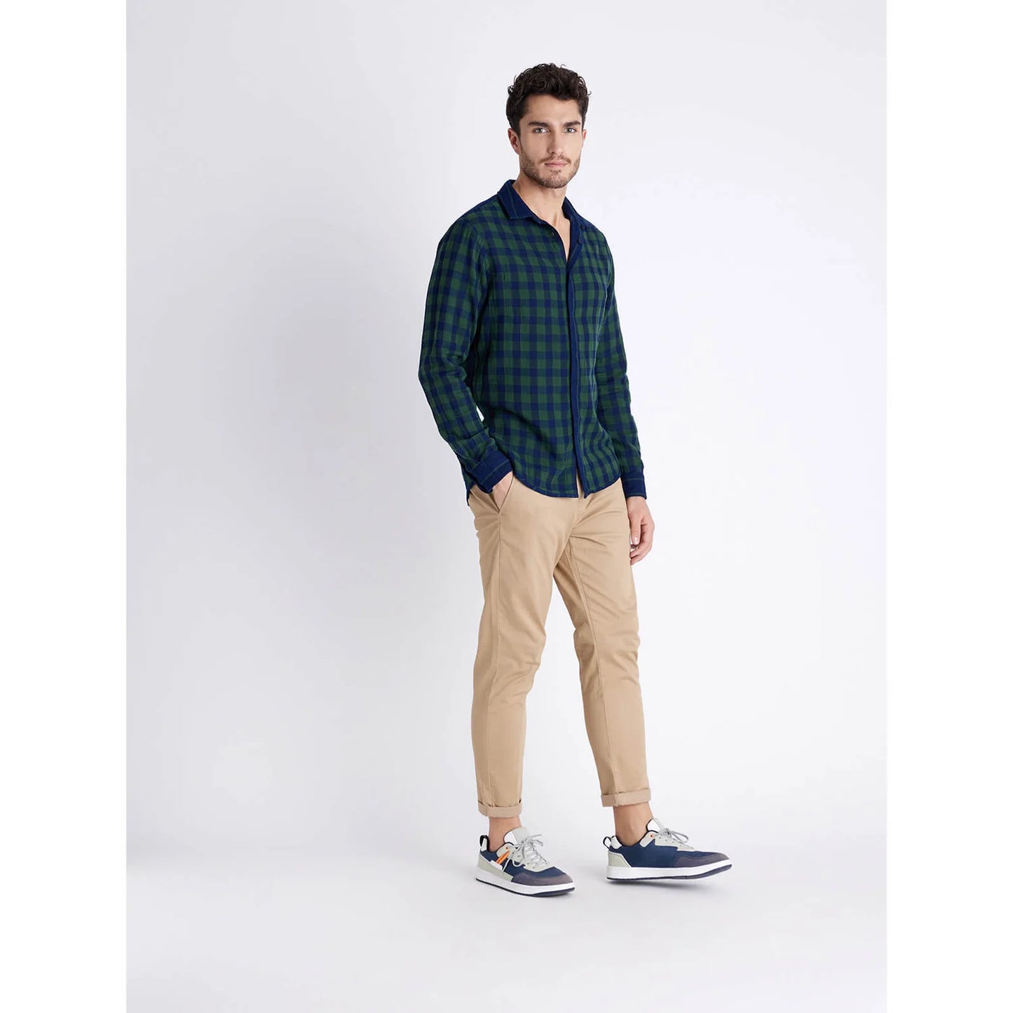 Green Checks Cotton Shirt