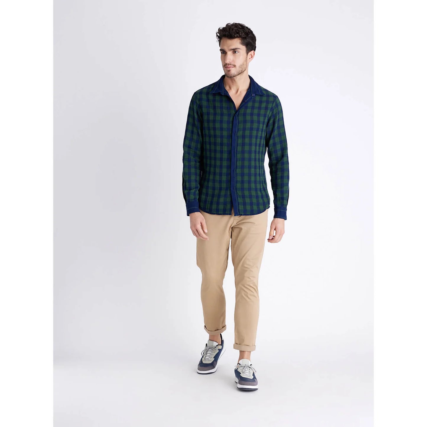 Green Checks Cotton Shirt