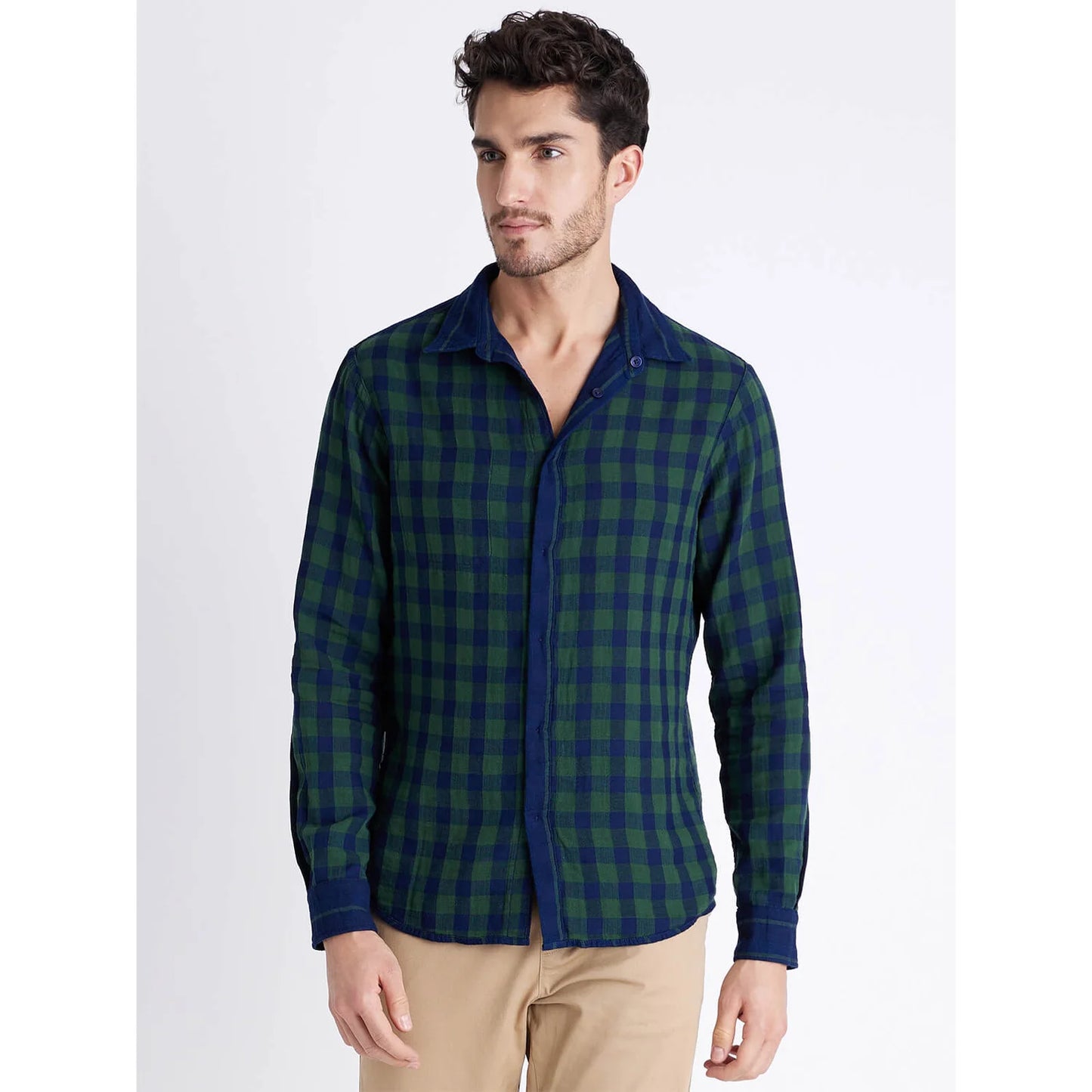 Green Checks Cotton Shirt