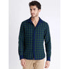 Celio* Checked Regular Fit Cotton Green Shirt