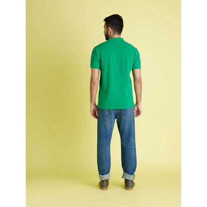 Celio* Solid Regular Fit Cotton Green T-Shirt