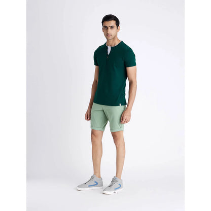 Green Solid Cotton T-shirt