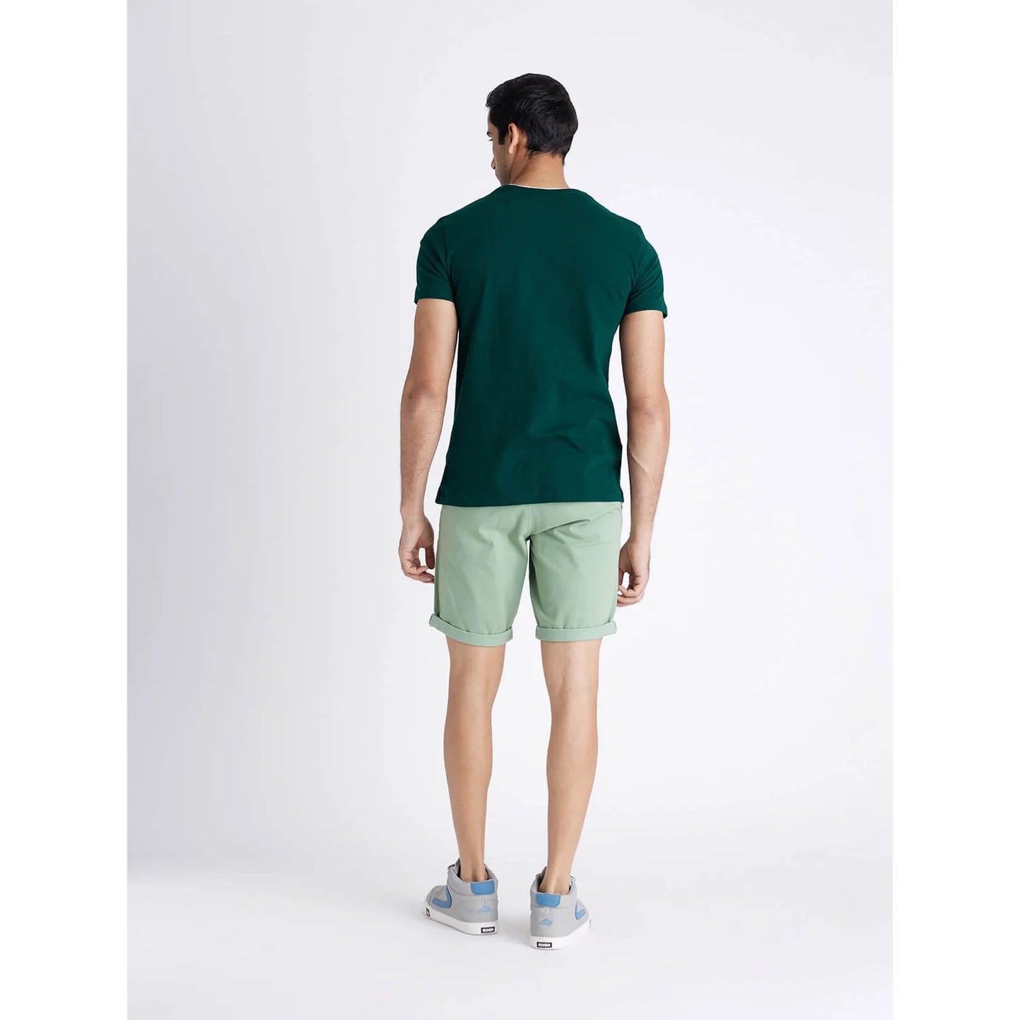 Green Solid Cotton T-shirt