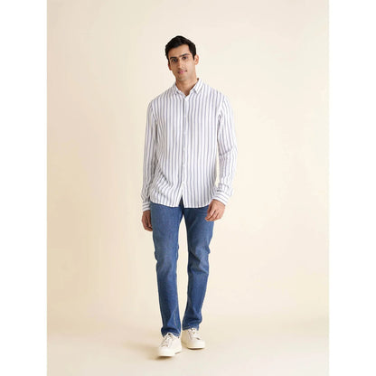 White Striped Viscose Shirt