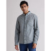 Celio* Solid Regular Fit Cotton Grey Shirt