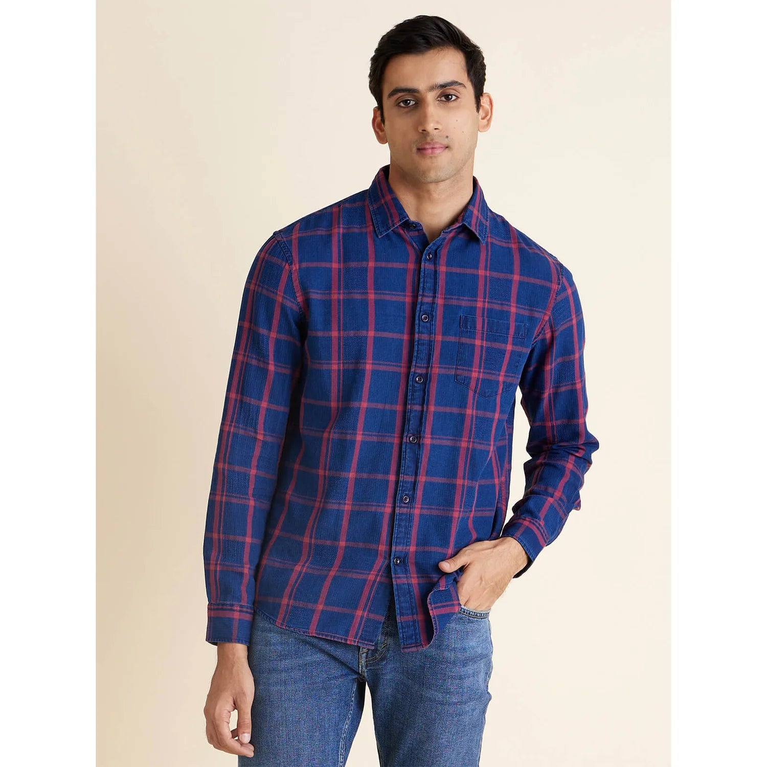 Red Checks Cotton Shirt