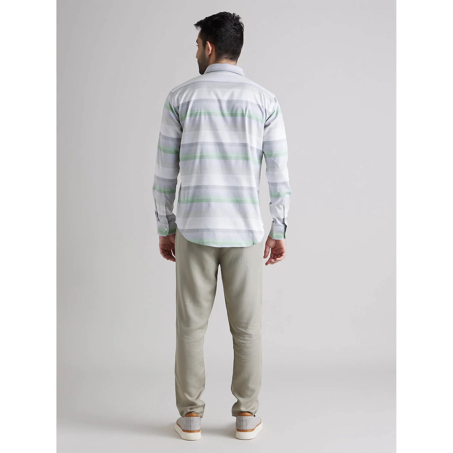 Green Striped Cotton Shirt