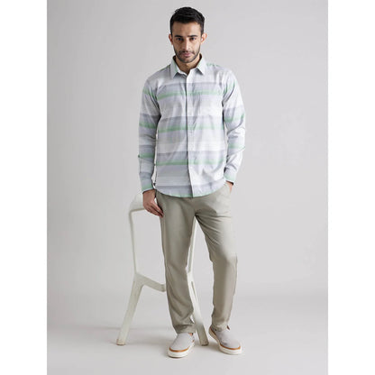 Green Striped Cotton Shirt