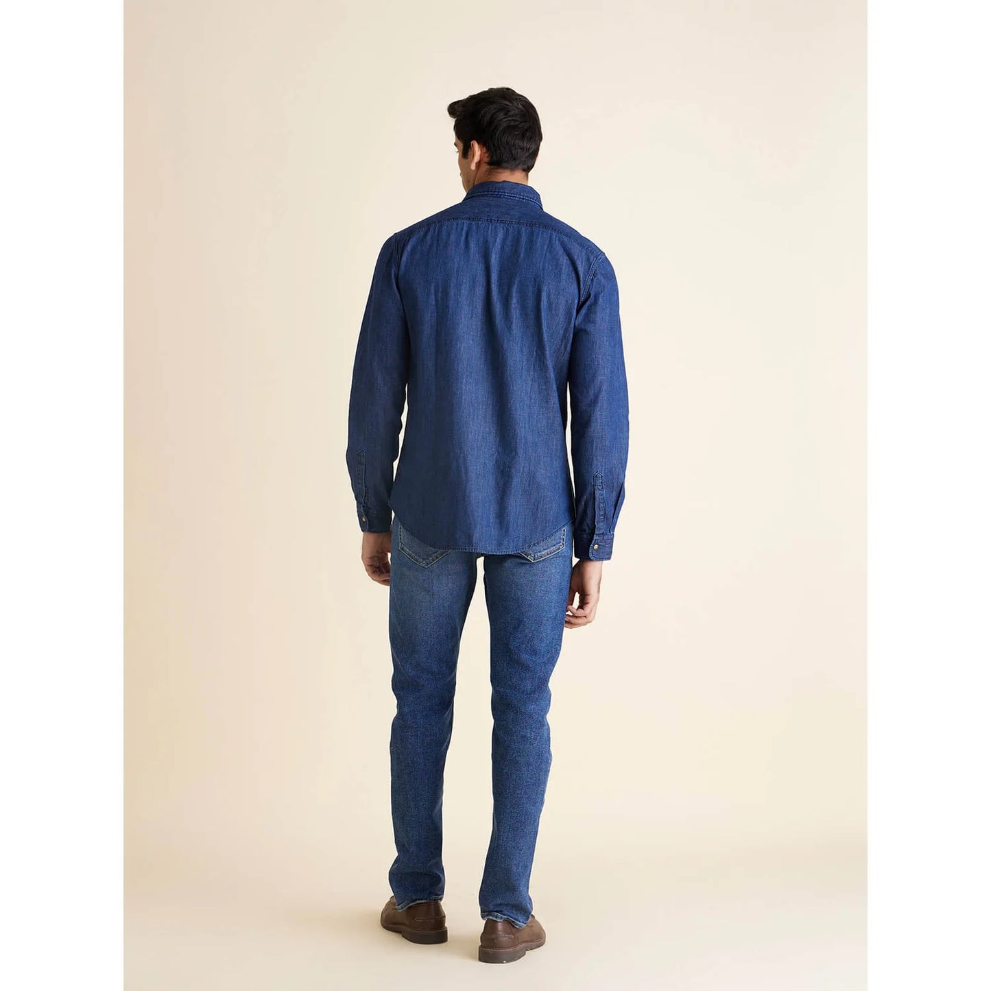 Blue Solid Cotton Shirt