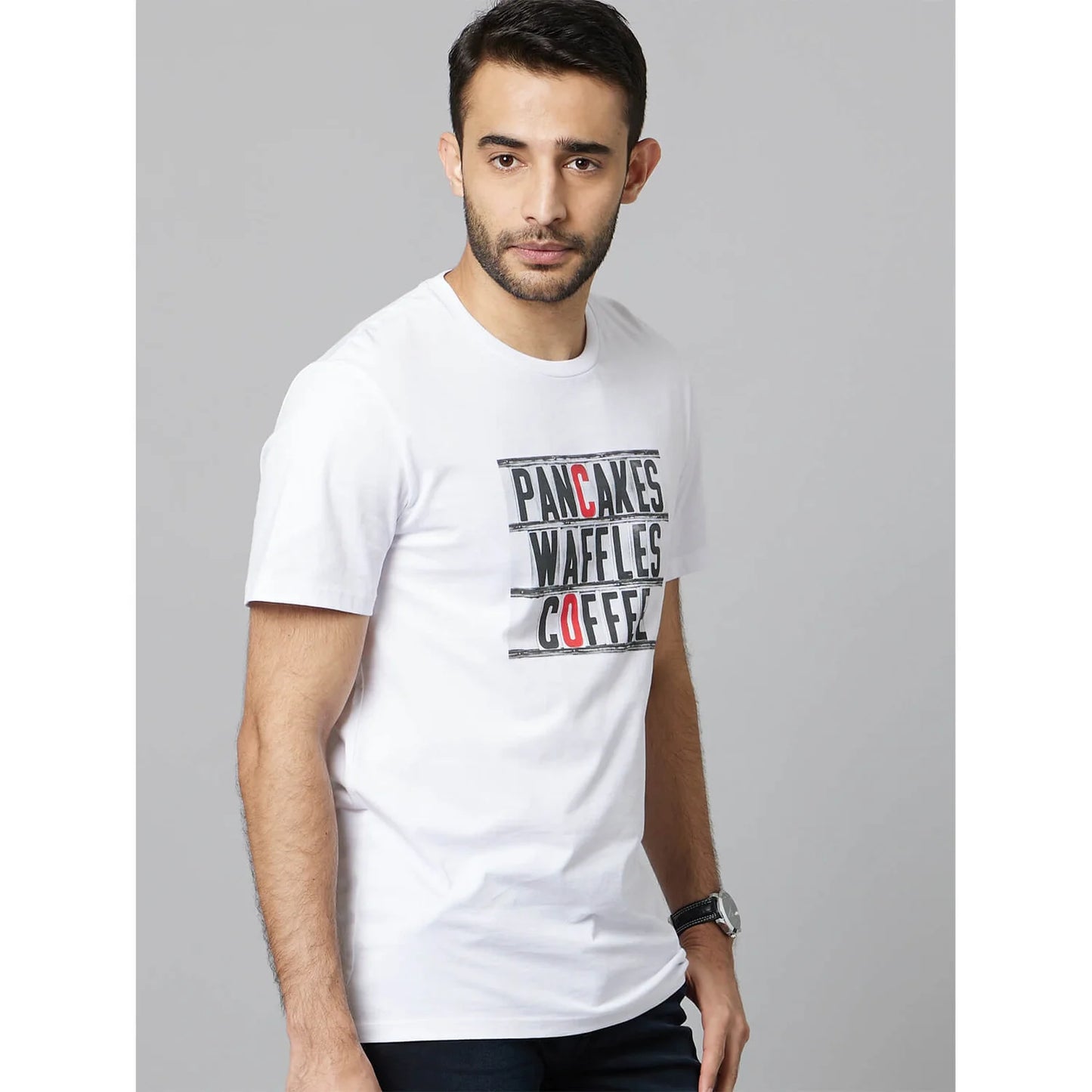 White Graphic Printed Cotton T-shirt