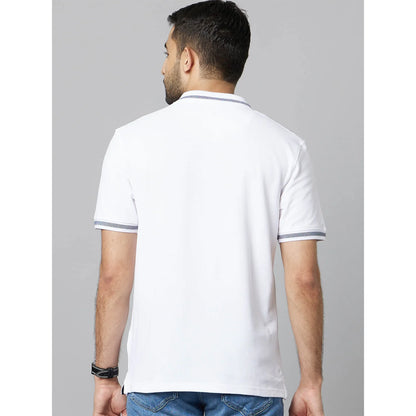 White Solid Cotton Polo