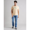 Celio* Graphics Regular Fit Cotton Peach T-Shirt