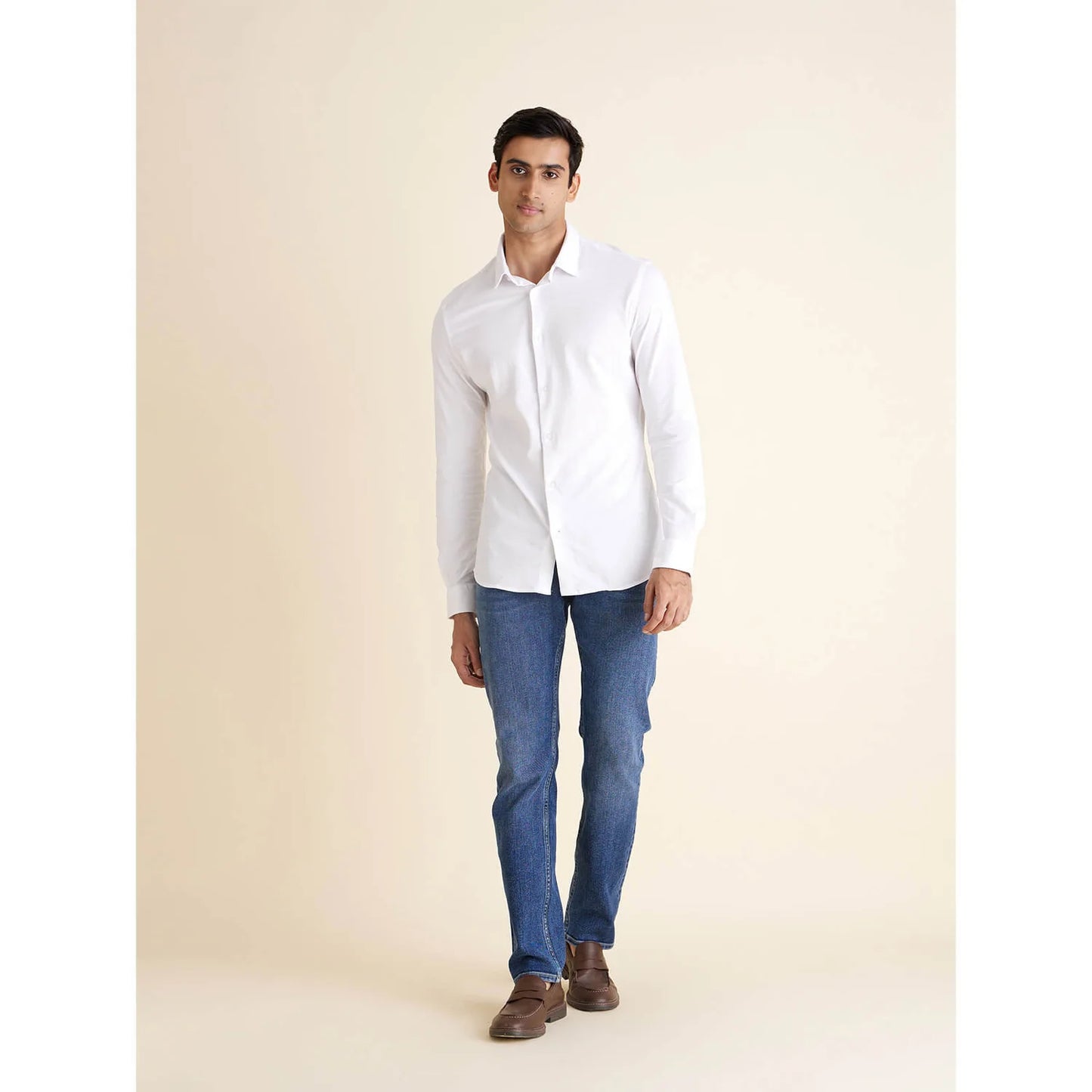 White Solid Cotton Shirt