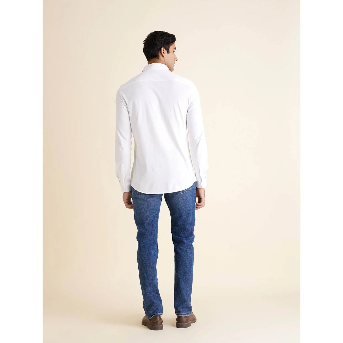 White Solid Cotton Formal Shirt