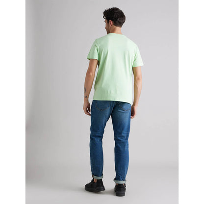 Green Solid Cotton T-shirt