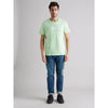 Celio* Solid Regular Fit Cotton Green T-Shirt