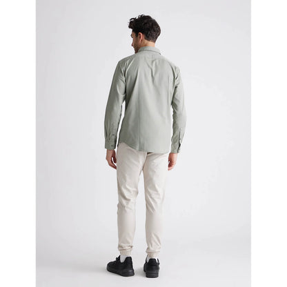 Green Solid Cotton Shirt