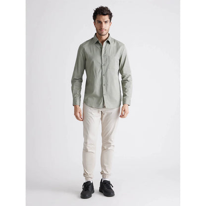 Green Solid Cotton Shirt