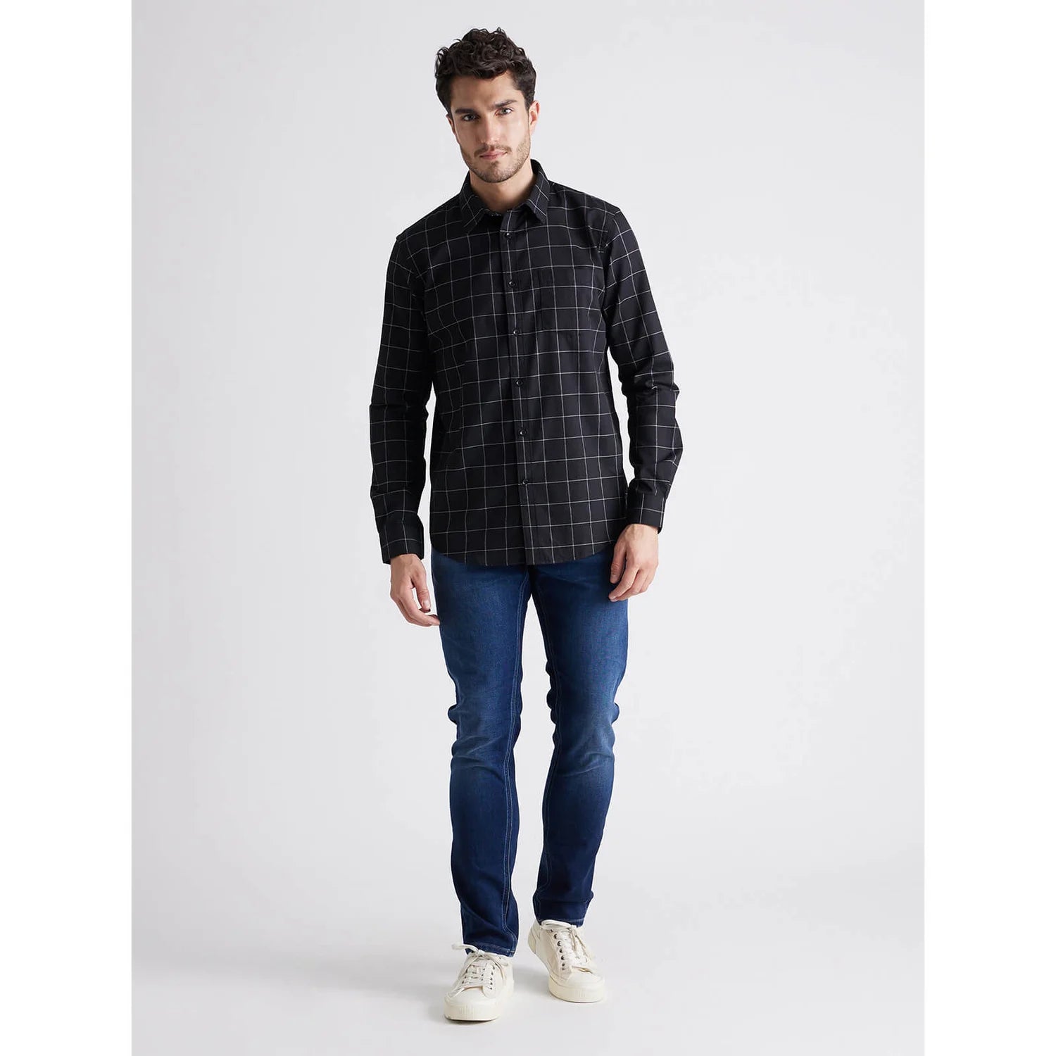 Black Checks Cotton Shirt