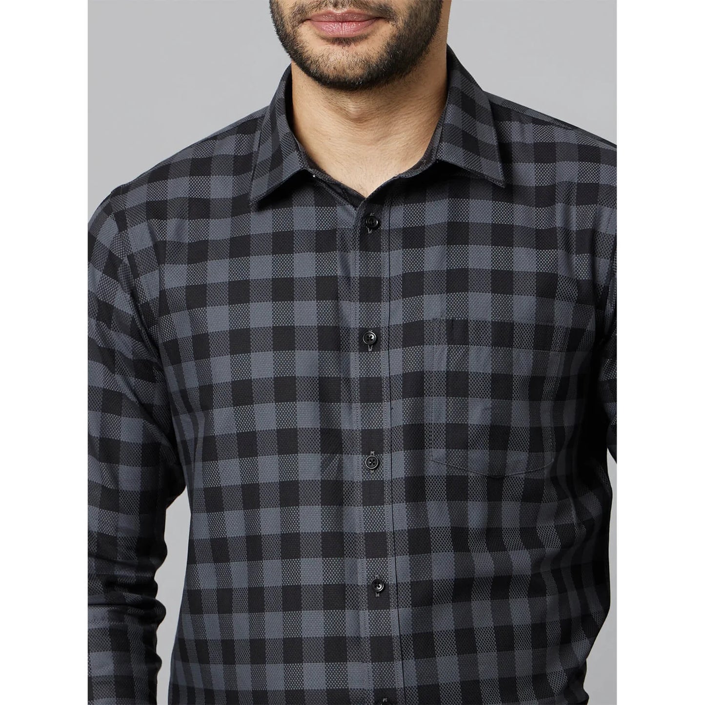 Black Checks Cotton Shirt