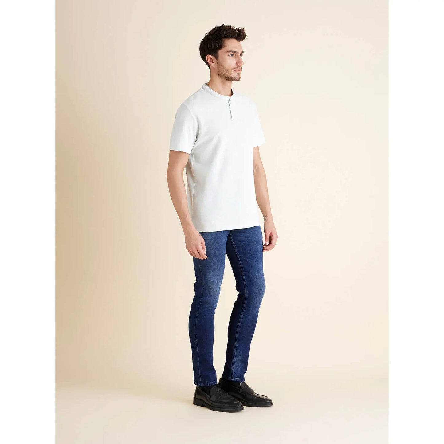 Celio* Solid Regular Fit Cotton White T-Shirt