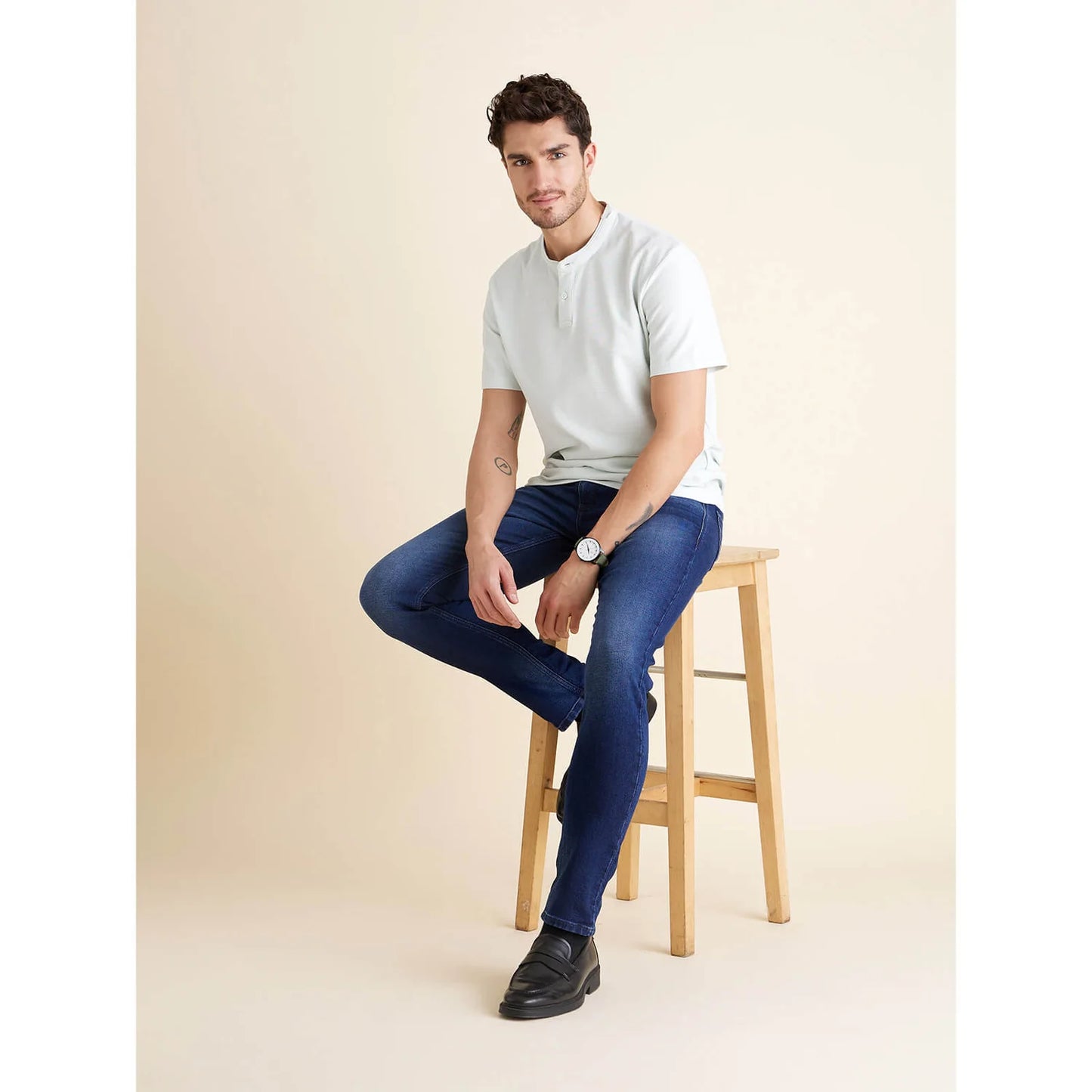 Celio* Solid Regular Fit Cotton White T-Shirt