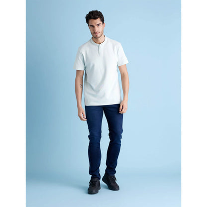 White Solid Cotton Polo