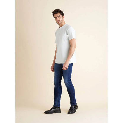 Celio* Solid Regular Fit Cotton White T-Shirt