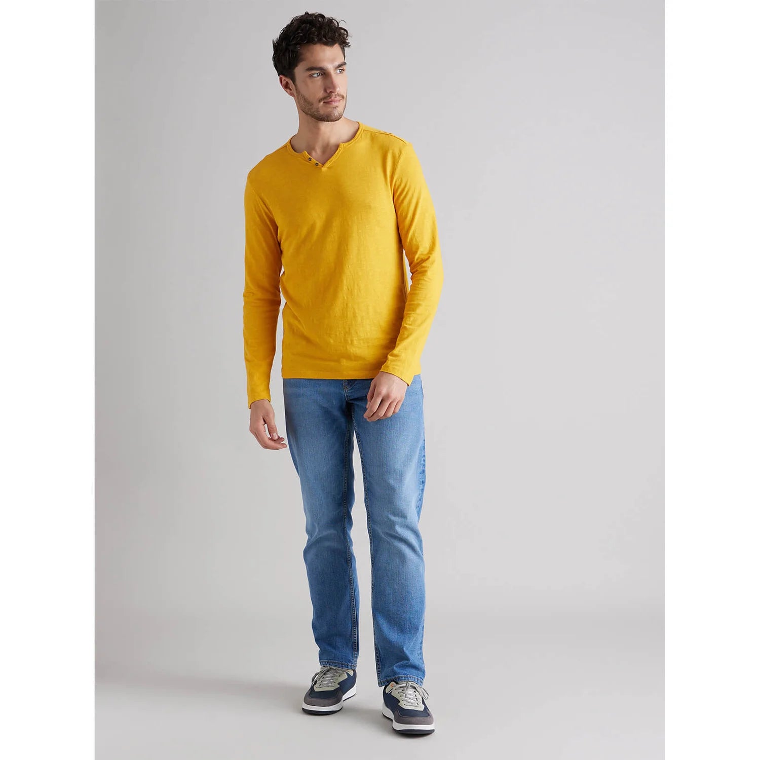 Yellow Solid Cotton T-shirt