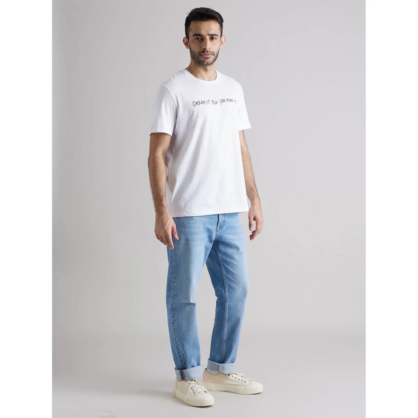 White Graphics Cotton T-Shirt