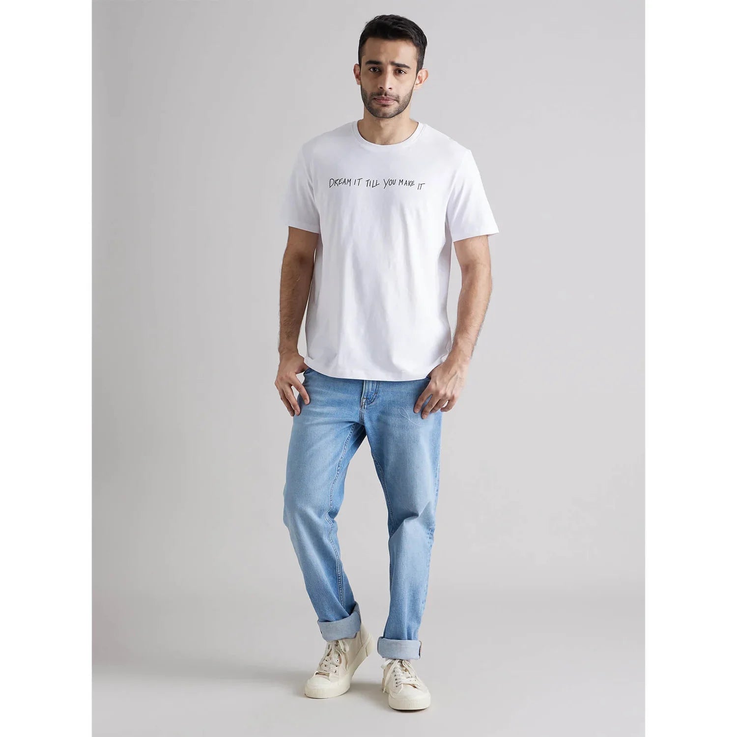 White Graphics Cotton T-Shirt