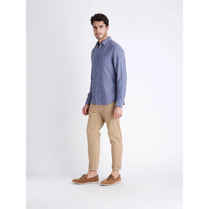 Blue Solid Cotton Shirt