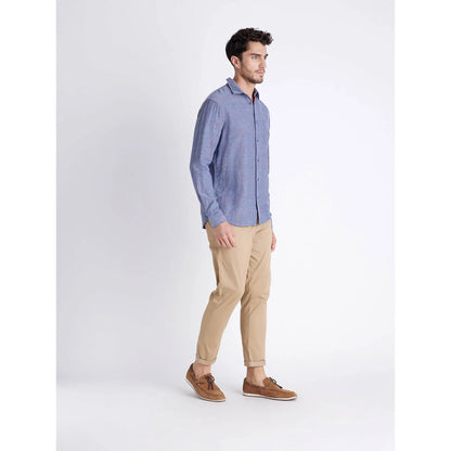 Blue Solid Cotton Shirt