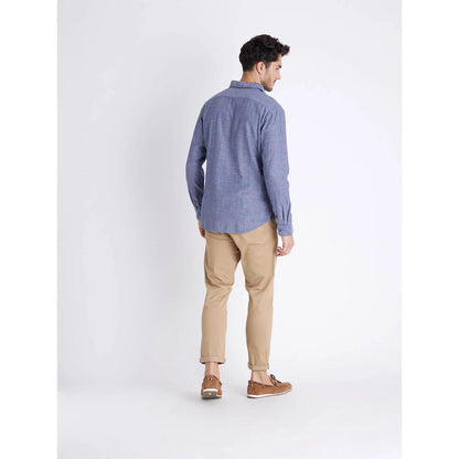 Blue Solid Cotton Shirt