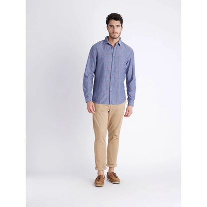 Blue Solid Cotton Shirt