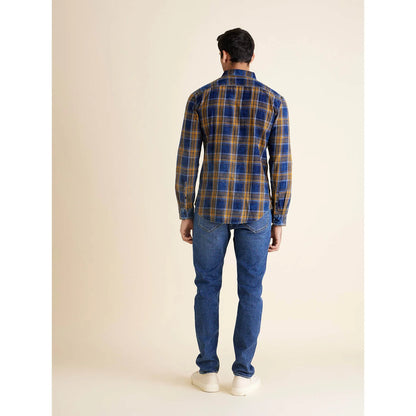 Yellow Checks Cotton Shirt