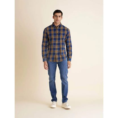 Yellow Checks Cotton Shirt