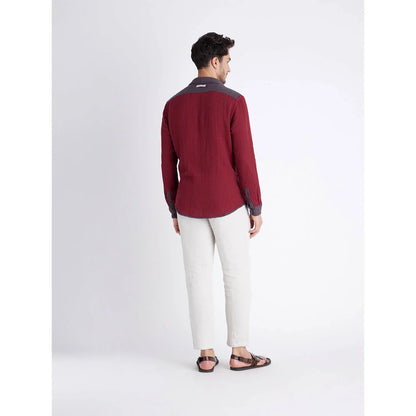 Red Solid Cotton Shirt