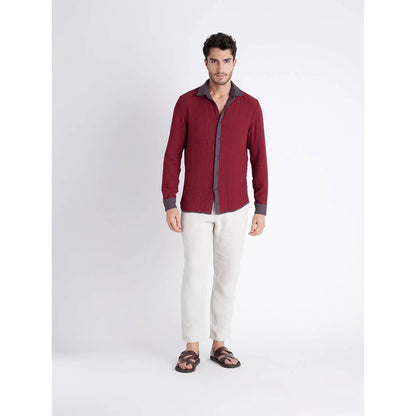 Red Solid Cotton Shirt