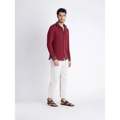 Red Solid Cotton Shirt